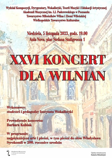 Koncert dla Wilnian plakat
